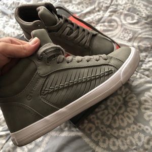 Grey high top shoes